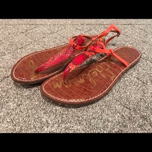 Orange snake / python print Sam Edelman sandals